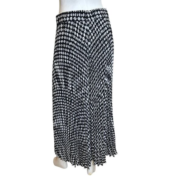 ba&sh Bessie Skirt Medium Black White Pleated Midi Polka Dot Elastic Waist NWOT - Picture 5 of 10